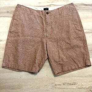 J.Crew Gramercy Mens Tan Linen-Blend Shorts Size 35 Preppy